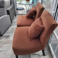 Set of Brown Sofa Chairs