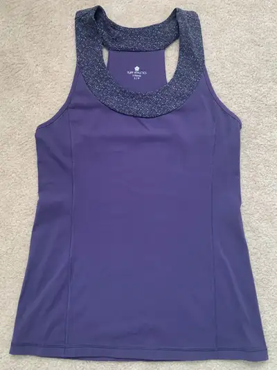 Women’s athletic sleeveless tops, $3.00 each Pic#1: Tuff Athletics (92%nylon, 8%lycra), size S/P Pic...