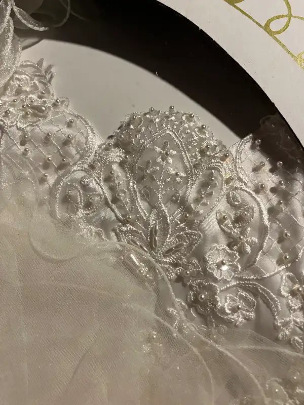 Vintage Wedding Dress & Veil in Wedding in Sarnia - Image 4