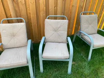 Patio chairs and table, View more