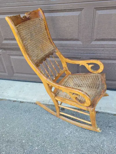 Solid Wood Rocking Chair, Comfortable Traditional Porch Rocker, , View more