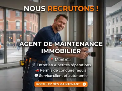 ️ Emploi : Agent de maintenance immobilier (Montréal), View more