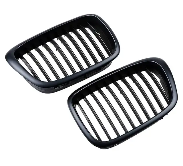 Front Left Right Matte Black Kidney Grille Grill 