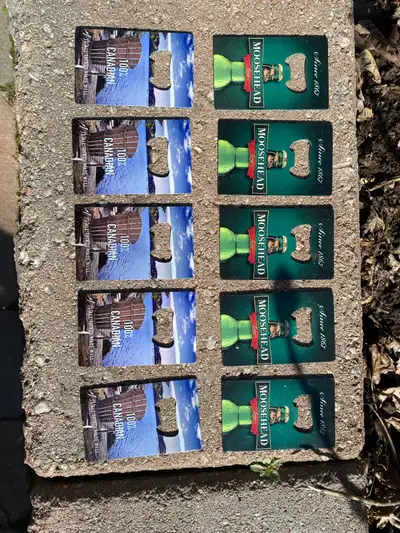 Offered are 10 Moosehead beer bottle openers. Brand new. Never used. Perfect for any bar, man cave,...