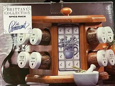 Elegant Brittany Collection Revolving wooden Spice Rack, View more