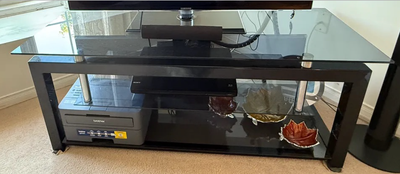Black Glass TV Stand - Great Condition, View more