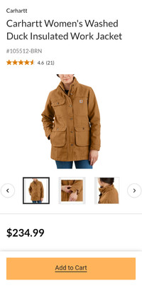 Ladies carhartt jacket size large