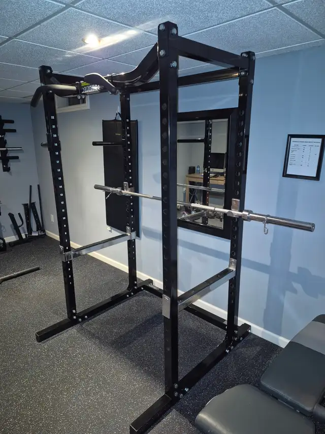 Powertec Power Rack + Olympic Barbell + Extra Attachments