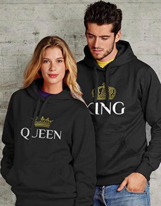 Tstars King and Queen Hoodies Black for Couples sz Large in Women's - Tops & Outerwear in Mississauga / Peel Region - Image 2