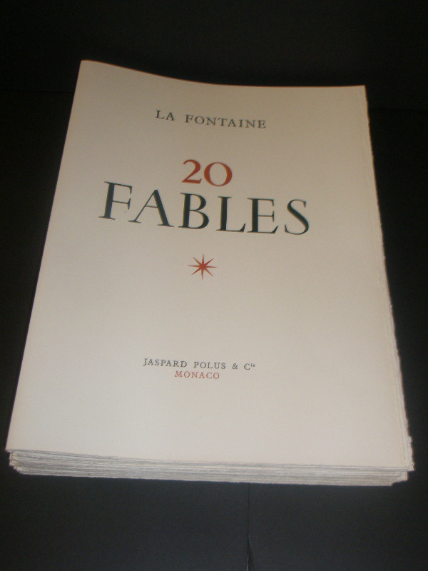 FABLES de LAFONTAINE (20) Jaspard,Polus Monaco 1961,#85 signé. dans Ouvrages de fiction  à Trois-Rivières