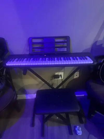 Keyboard piano available! Comes with stand, chair, keyboard, and sheet stand. It has been used, but...
