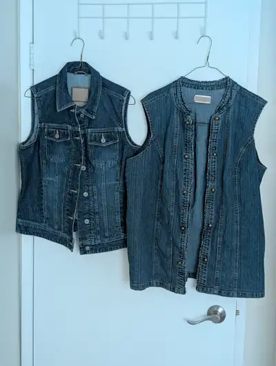 Ladies denim vests - medium (M) and large (14), View more