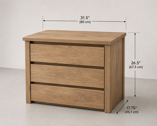 Modern 3 Drawer Nightstand – Oak MDF Bedside Table – Brand New in Dressers & Wardrobes in Oakville / Halton Region - Image 8