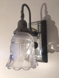 Vintage 2x Wall Light Fixture quality Glass Wall Lamp/Hallway
