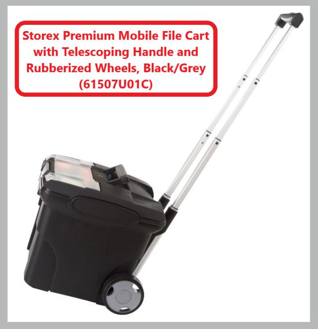 (NEW) Premium Mobile File Cart Telescoping Handle Rubber Wheels in Other Business & Industrial in City of Toronto