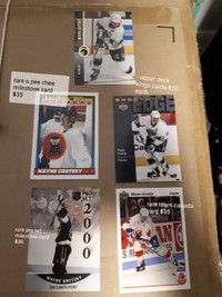 Rare Wayne Gretzky hockey cards. upper deck/o-pee-chee/pro-set
