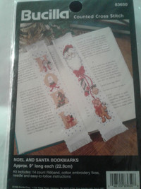 NEW Bucilla Christmas bookmarks cross stitch kit