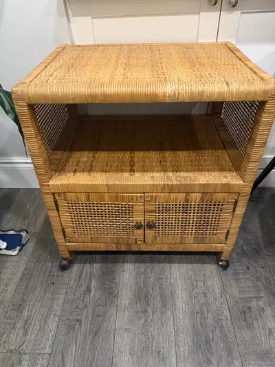 Wicker stand on wheels, View more