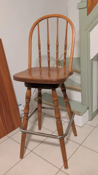 [8 AVAILABLE] Solid Cherry Wood Bar Stools w/ Swivel, View more