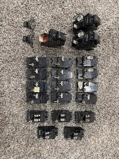 Lot of Electrical Pushmatic Breakers, View more