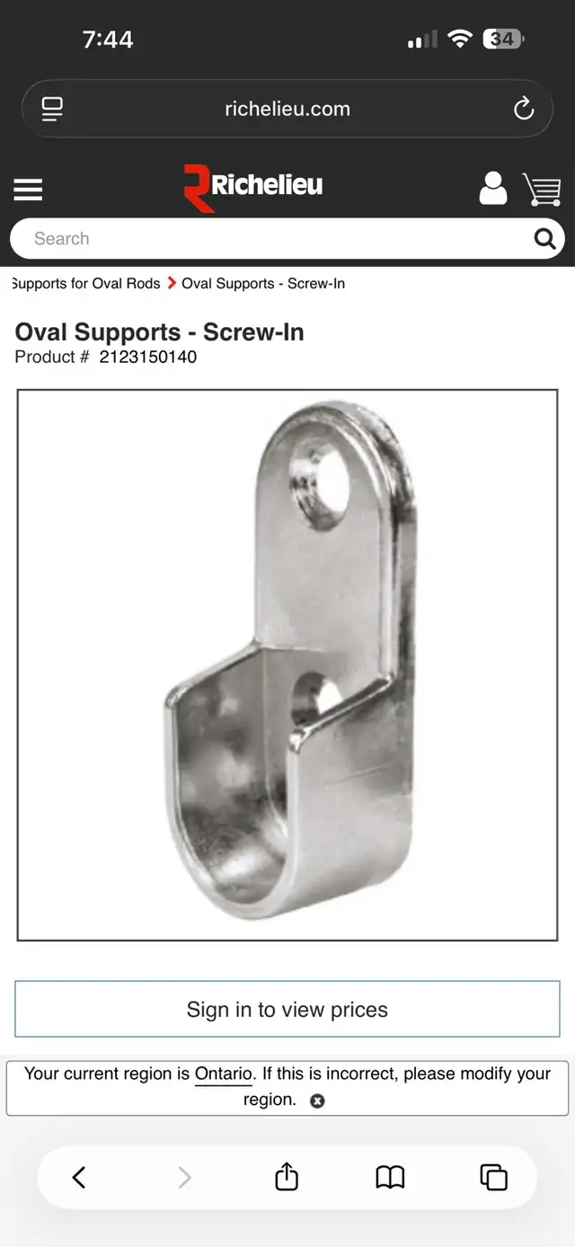 Richelieu chrome oval closet rod 96” long in Storage & Organization in Oakville / Halton Region - Image 3