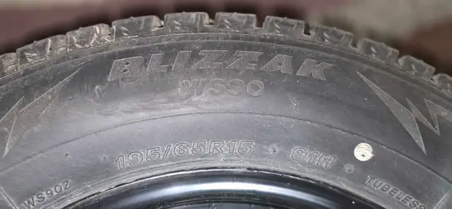 195/65R15 Bridgestone Blizzak WS90 Winter Tires on Steel Rims in Tires & Rims in London - Image 7