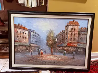 Original oil painting with artist signature. No copy print on canvas its an artist hand paint oil on...