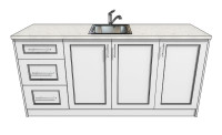72 Inch Kitchen Island for sink with Drawers
