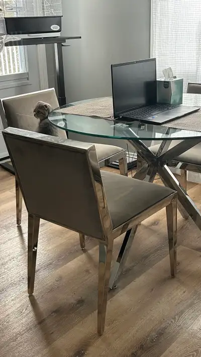 Glass Dining Table with Chairs, View more