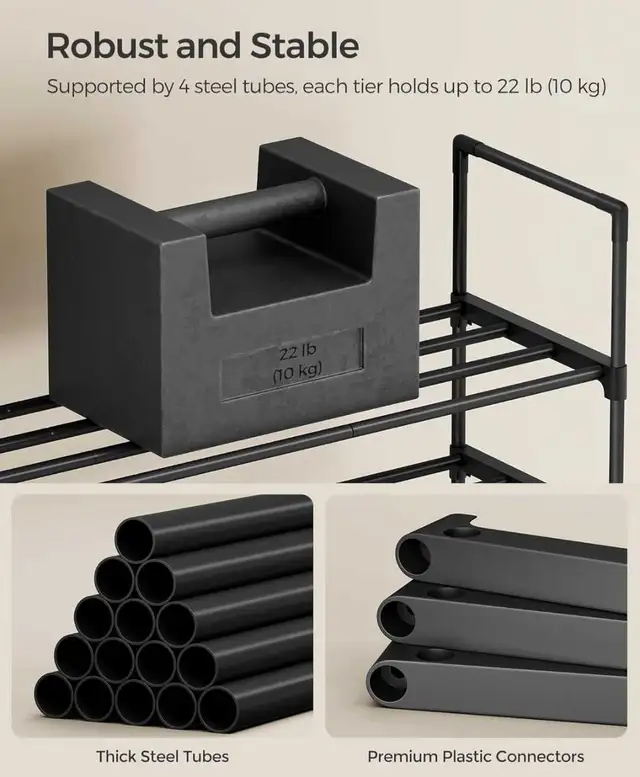 SONGMICS Shoe Rack, 3-Tier Shoe  in Storage & Organization in Mississauga / Peel Region - Image 6