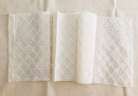 1 pc White Embroidered Cloth Fabric DIY Patchwork