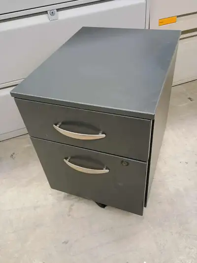 2 Drawer Filing Vertical Cabinet, dark grey, on wheels, View more