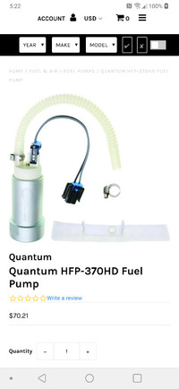 New. Quantum HDF Harley Davidson Fuel pump with install kit