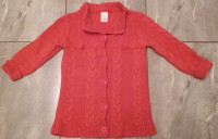 Gymboree fancy cable knit sweater in dark pink
