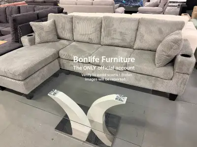 Brand new comfy corduroy sectional sofa on special 97 inches by 57 inches For Only $499 Available in...