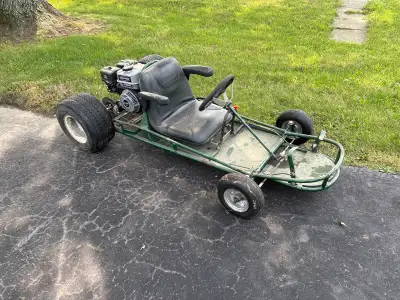 Kids go cart. Works well. New engine, brakes, rear axle, seat, front tires, etc. fixed it up for my...