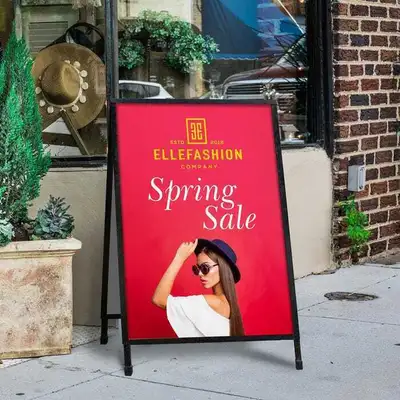 Heavy duty brand new Double-side metal A-frame Sandwich Sidewalk Sign. 2 pieces of coroplast inserts...