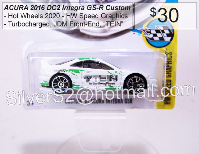 HOT WHEELS 2016 ACURA 2001 DC2 Integra GS-R 'TEIN' WhiteGreen in Other in City of Toronto
