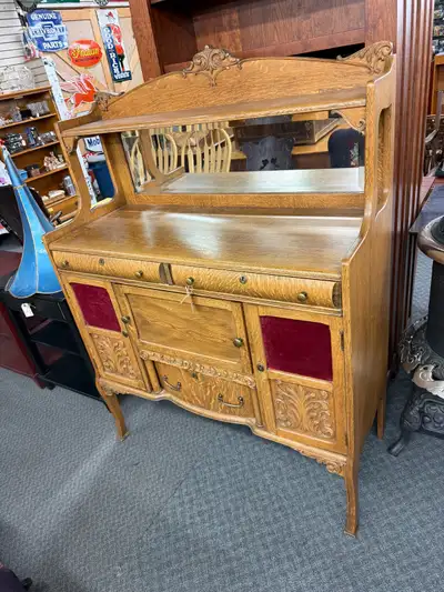 Beautiful solid oak one piece sideboard , View more
