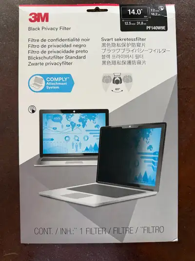 3M 14” Laptop Privacy Screen Filter – 16:9 - unopened, View more