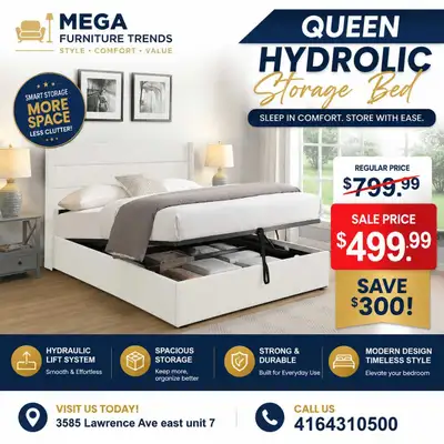 Saving - hydrolic liftup  storage bed* Storage bed*bed*platform, View more