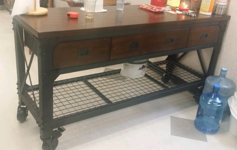 72 in Rolling with Butcher block top Hutches & Display