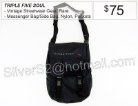 TRIPLE 5 SOUL Messenger Bag Shoulder Utility Carry Nylon Black
