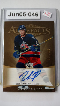 2005-06 Upper Deck Artifacts Auto-Facts gold /100 Rick Nash card