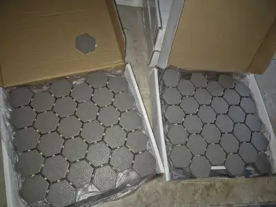 69 sq/ft total 12"x12" Anti slip High end quality and easy install Mosaic tiles OPEN TO SERIOUS OFFE...