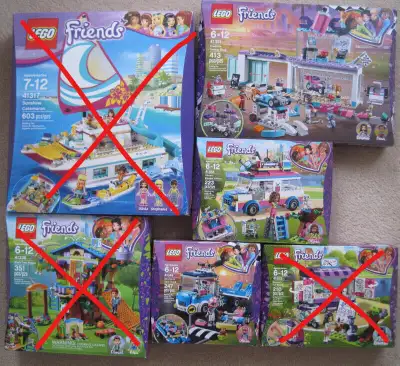 I am offering BRAND NEW Factory Sealed Lego Friends building sets: Sunshine Catamaran 41317 (603pcs)...