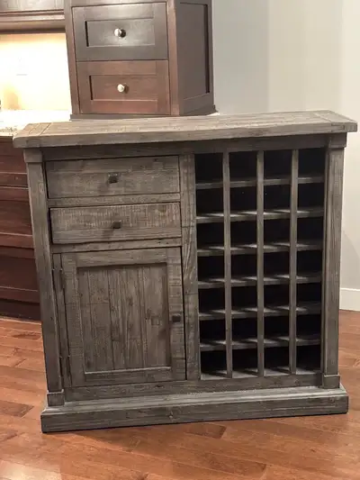 Solid Wood Rustic Pine Wine Cabinet – $275 OBO, View more