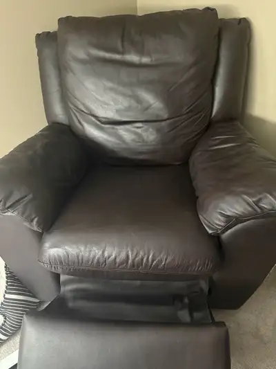 Leather 3-piece Sofa Set with recliner, View more