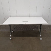 Haworth Office Table Flip Top Desk Workstation W/ Wheels K6772