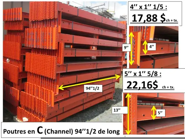 Channel (poutre en C) 5'' x 1'' 5/8 x 96'' et autres in Other in Thetford Mines - Image 3